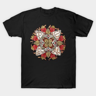 Ribbon and Hearts Mandala T-Shirt